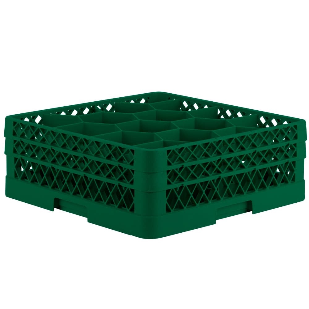 Vollrath TR18JJ Rack Max Glass Rack w/ (12) Compartments - (2) Extenders, Green