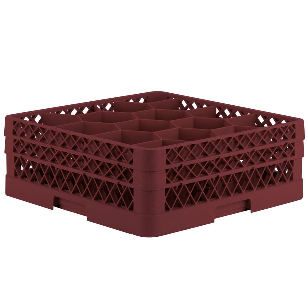 Vollrath TR18JJ Rack Max Glass Rack w/ (12) Compartments - (2) Extenders, Burgundy