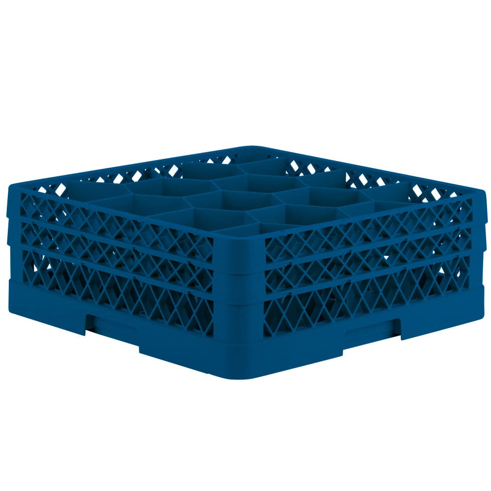 Vollrath TR18JJ Rack Max Glass Rack w/ (12) Compartments - (2) Extenders, Royal Blue