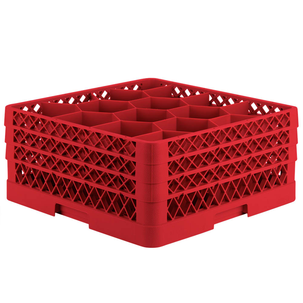 Vollrath TR18JJJ Rack Max Glass Rack w/ (12) Compartments - (3) Extenders, Red
