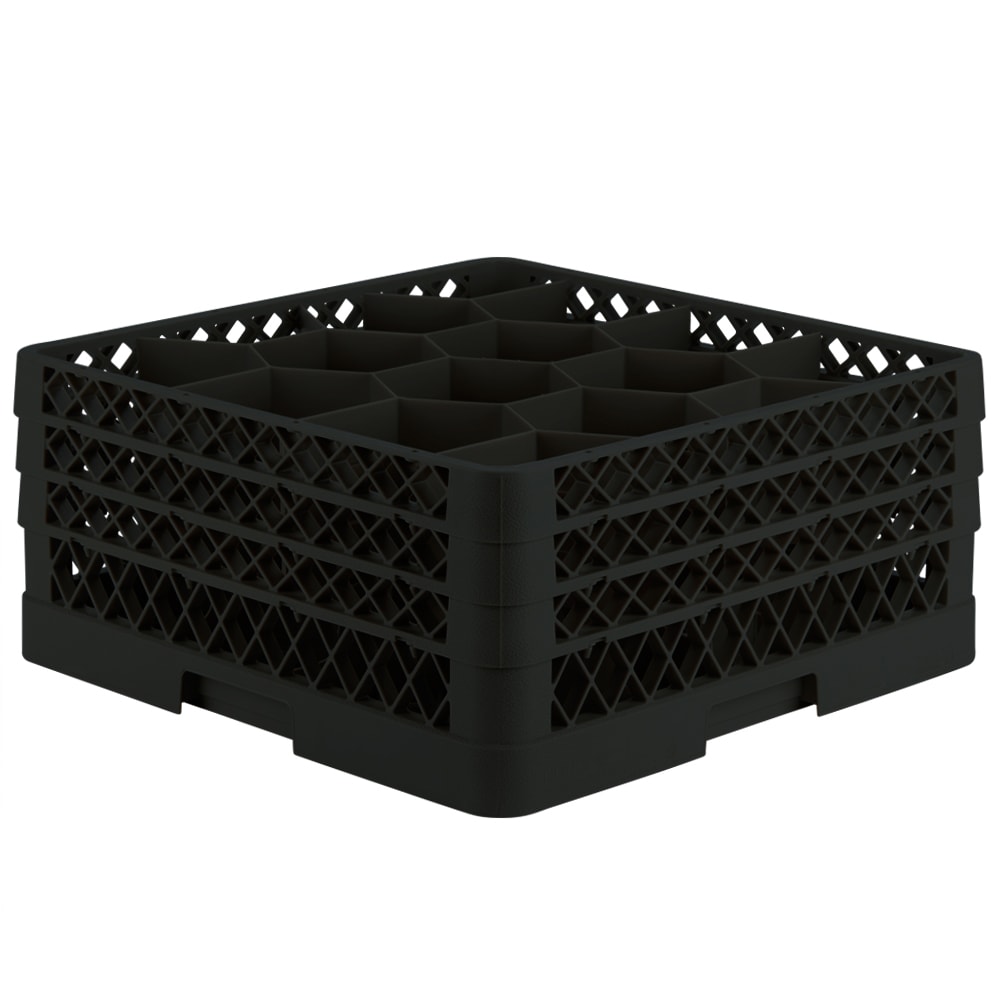 Vollrath TR18JJJ Rack Max Glass Rack w/ (12) Compartments - (3) Extenders, Black