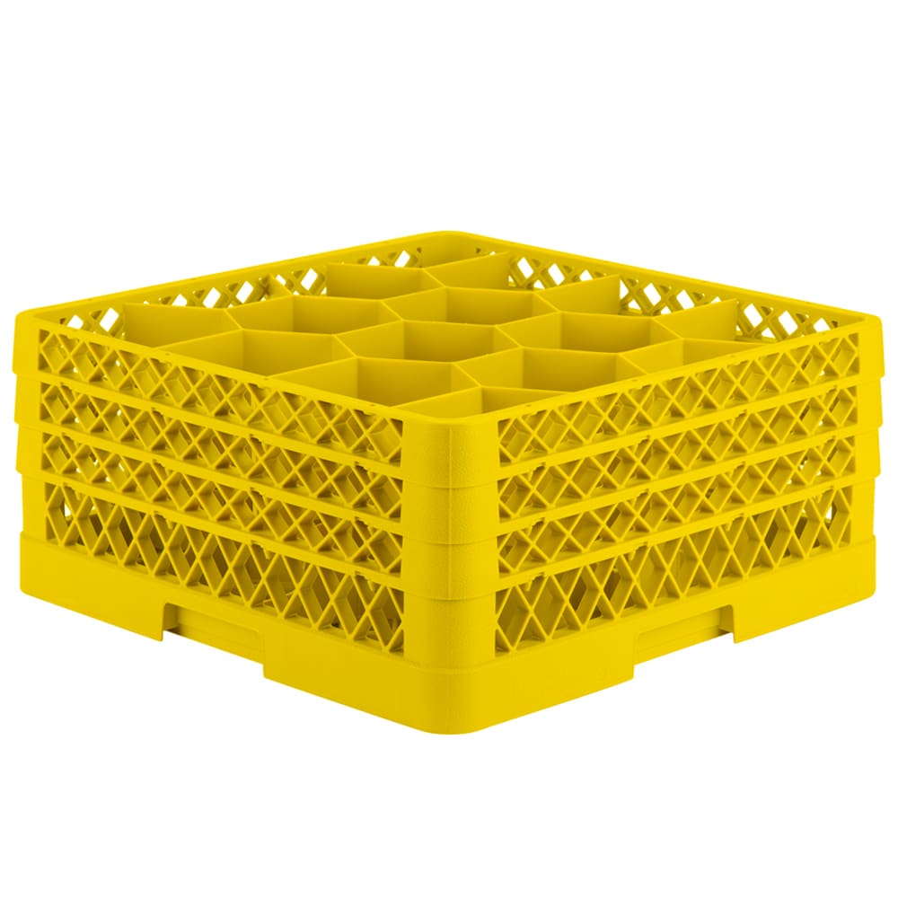 Vollrath TR18JJJ Rack Max Glass Rack w/ (12) Compartments - (3) Extenders, Yellow