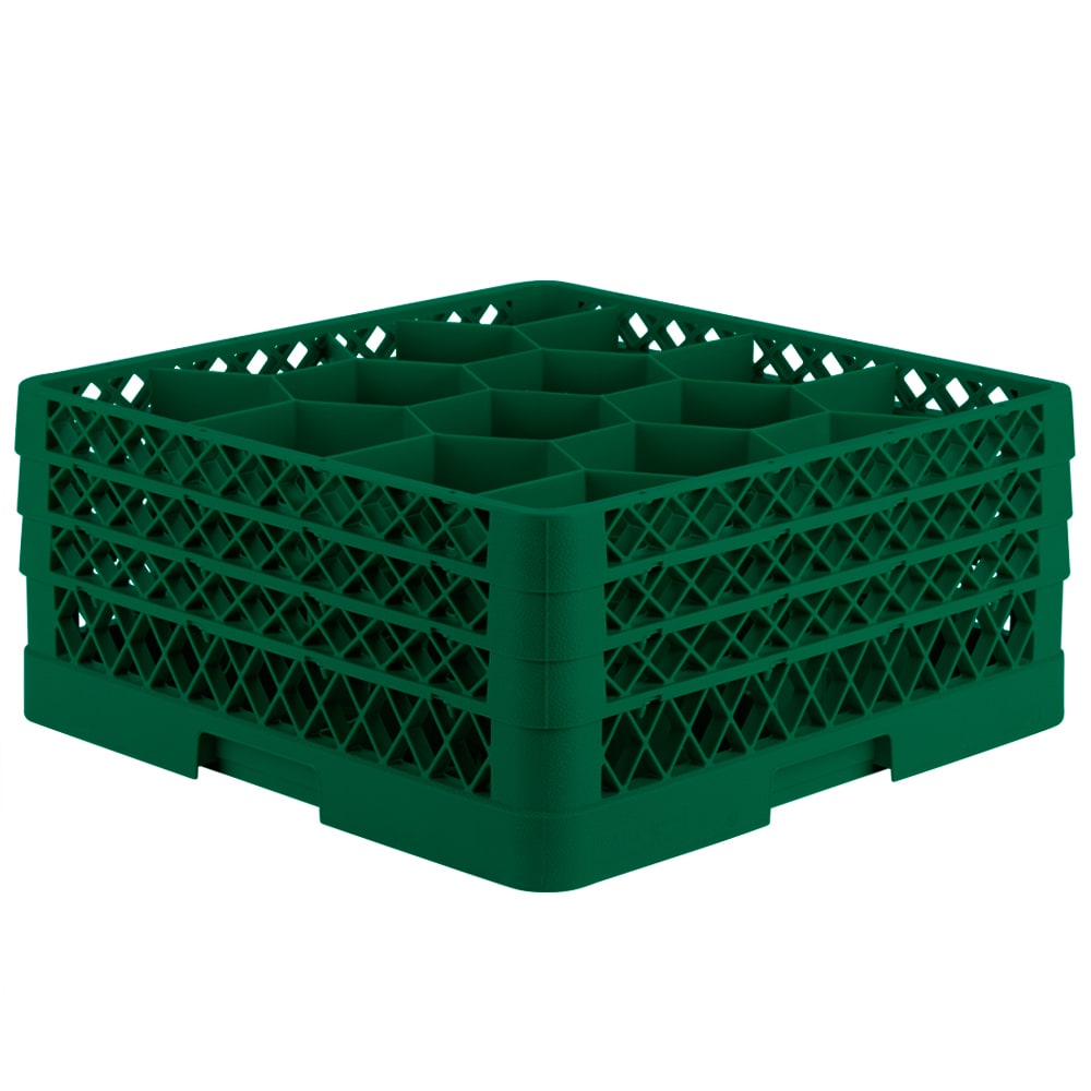 Vollrath TR18JJJ Rack Max Glass Rack w/ (12) Compartments - (3) Extenders, Green