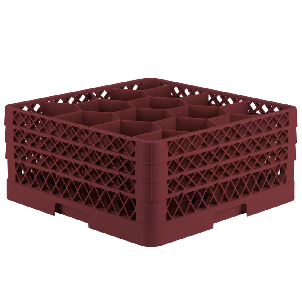 Vollrath TR18JJJ Rack Max Glass Rack w/ (12) Compartments - (3) Extenders, Burgundy