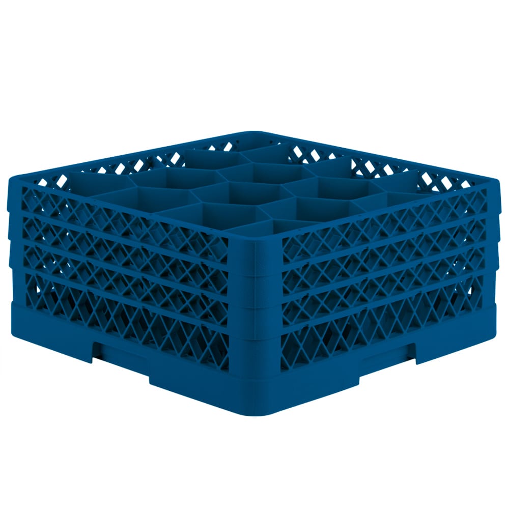 Vollrath TR18JJJ Rack Max Glass Rack w/ (12) Compartments - (3) Extenders, Royal Blue