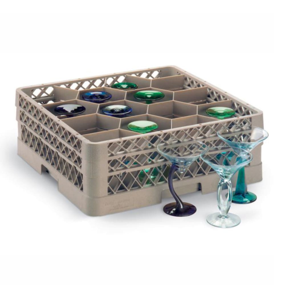 Vollrath TR18JJJJJ Traex® Rack Max Full Size Glass Rack w/ (12) Compartments - (5) Extenders, Beige