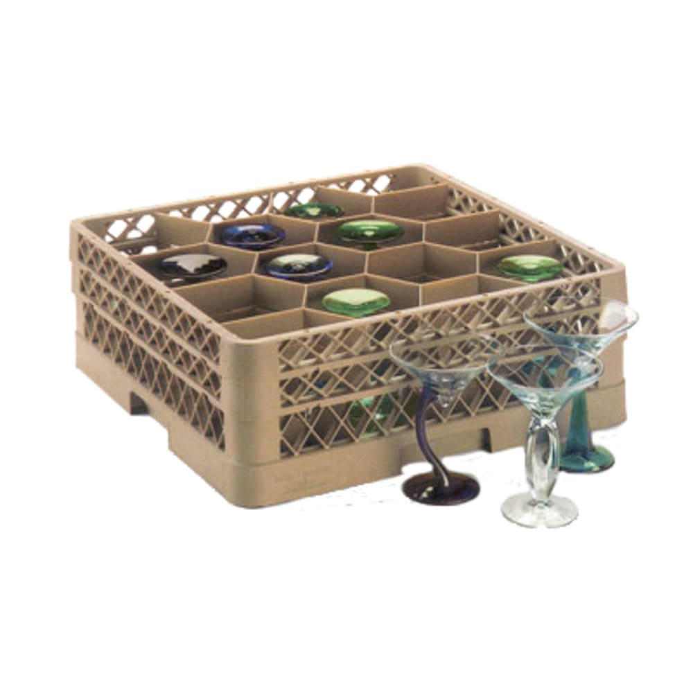 Vollrath TR18JJJJJJ Traex® Rack Max Full Size Glass Rack w/ (12) Compartments - (6) Extenders, Beige