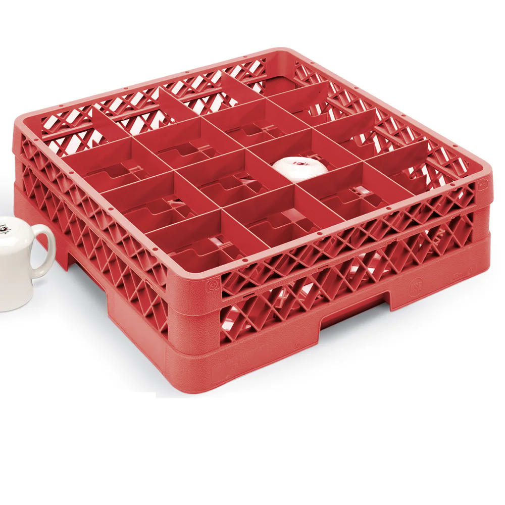Vollrath TR4D Rack-Master Glass Rack w/ (16) Compartments - (1) Extender, Red