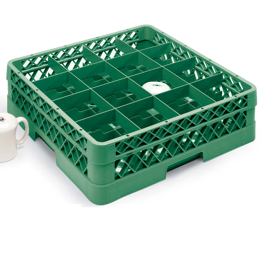 Vollrath TR4D Rack-Master Glass Rack w/ (16) Compartments - (1) Extender, Green