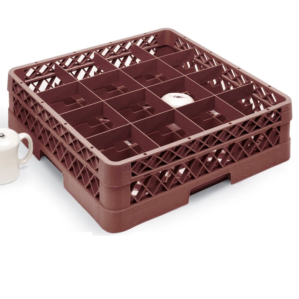 Vollrath TR4D Rack-Master Glass Rack w/ (16) Compartments - (1) Extender, Burgundy