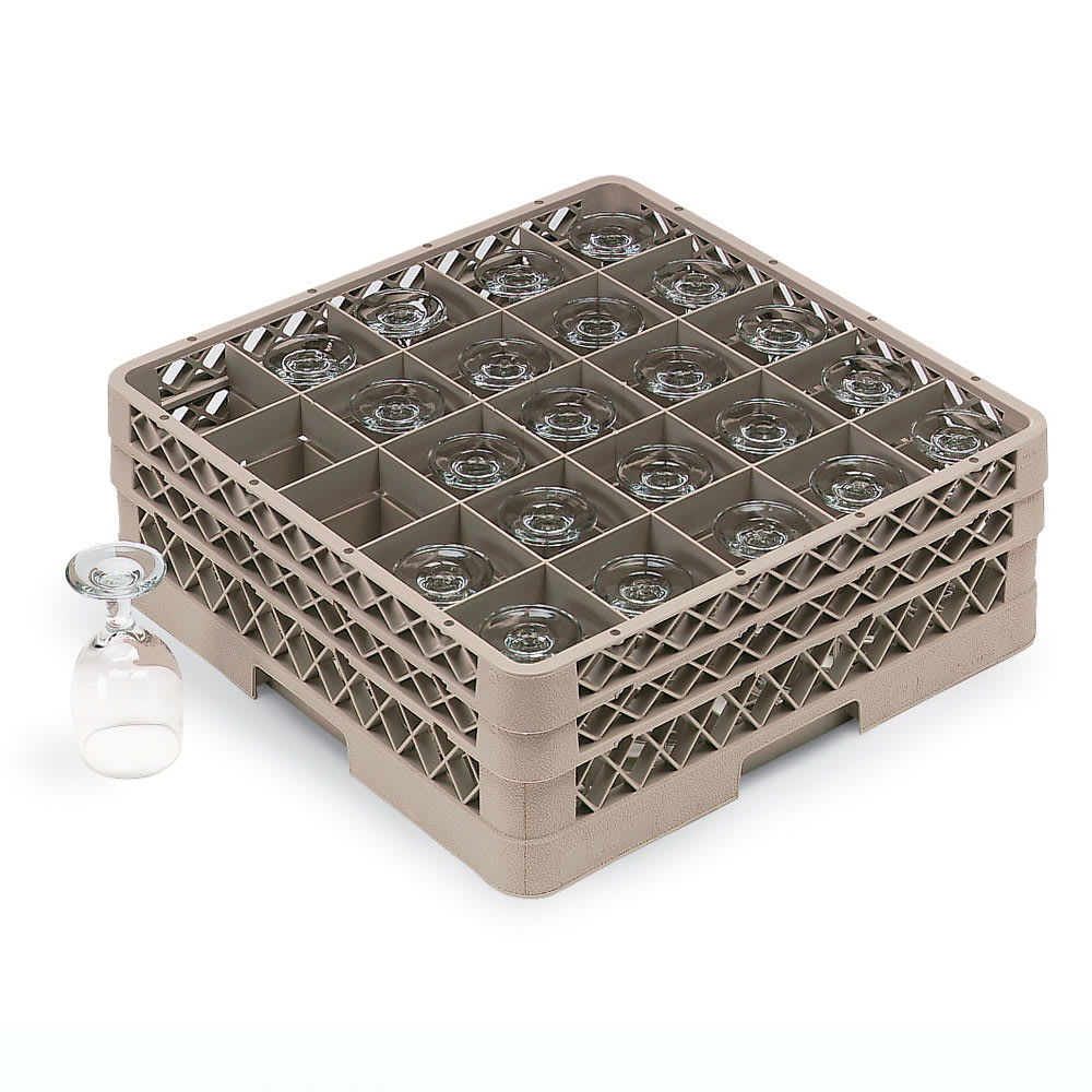 Vollrath TR6A Traex® Glass Rack w/ (25) Compartments - (1) Extender, Beige