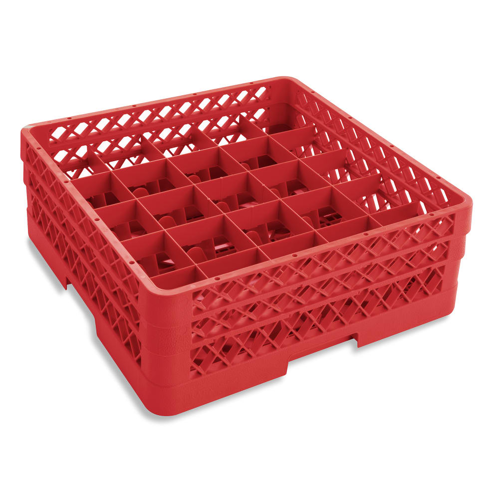 Vollrath TR6BA Rack-Master Glass Rack w/ (25) Compartments - (2) Extenders, Red