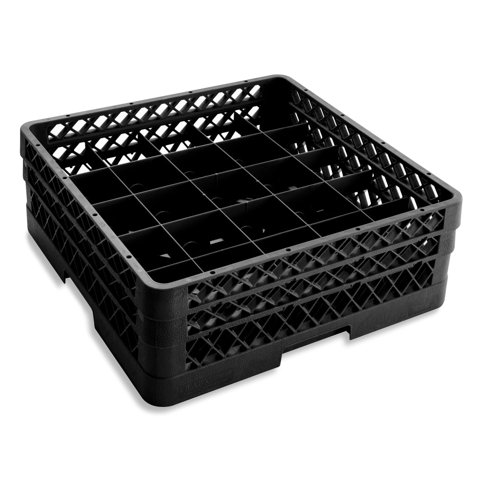 Vollrath TR6BA Rack-Master Glass Rack w/ (25) Compartments - (2) Extenders, Black