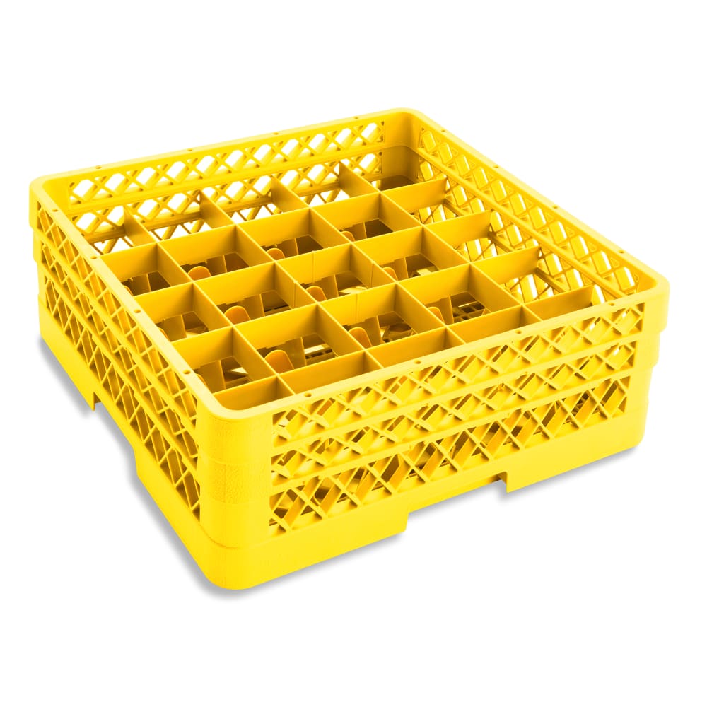 Vollrath TR6BA Rack-Master Glass Rack w/ (25) Compartments - (2) Extenders, Yellow