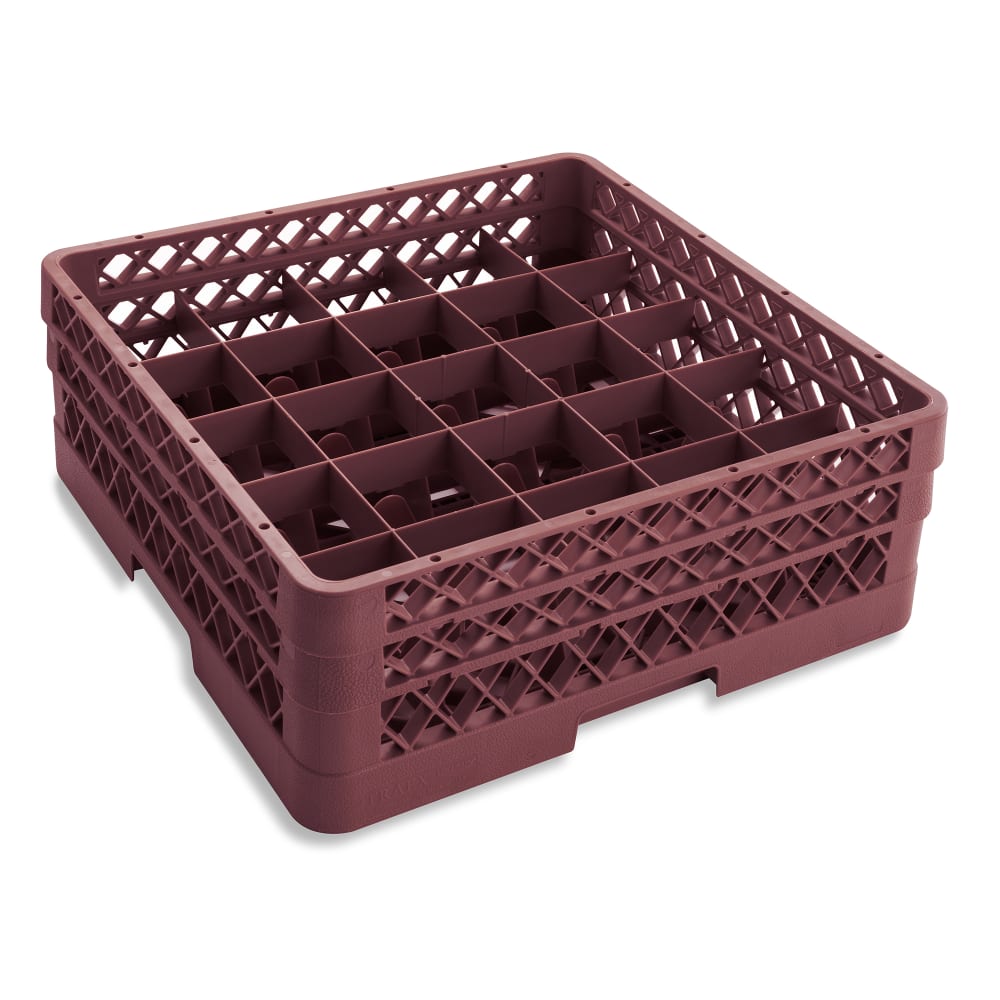 Vollrath TR6BA Rack-Master Glass Rack w/ (25) Compartments - (2) Extenders, Burgundy