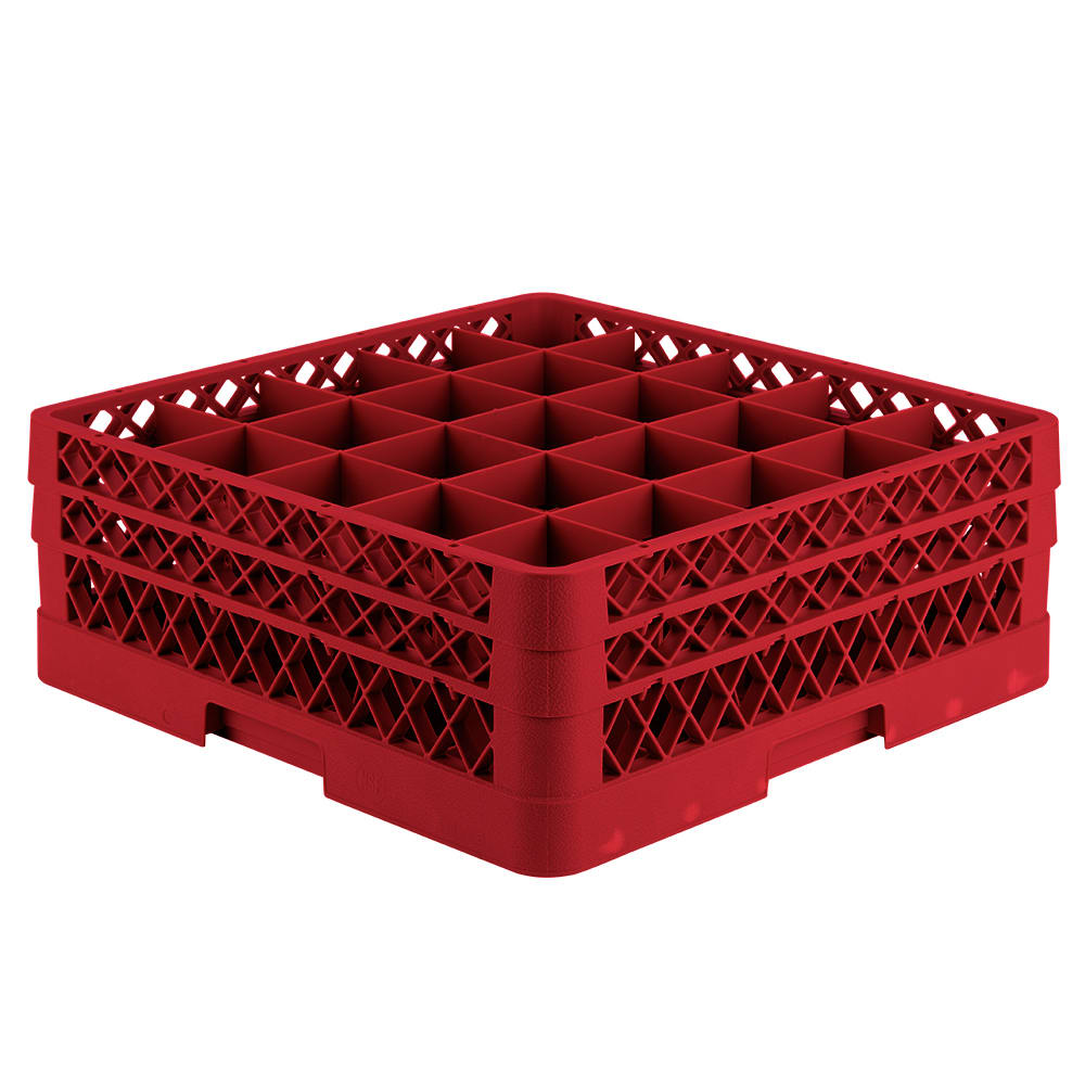 Vollrath TR6BB Rack-Master Glass Rack w/ (25) Compartments - (2) Extenders, Red