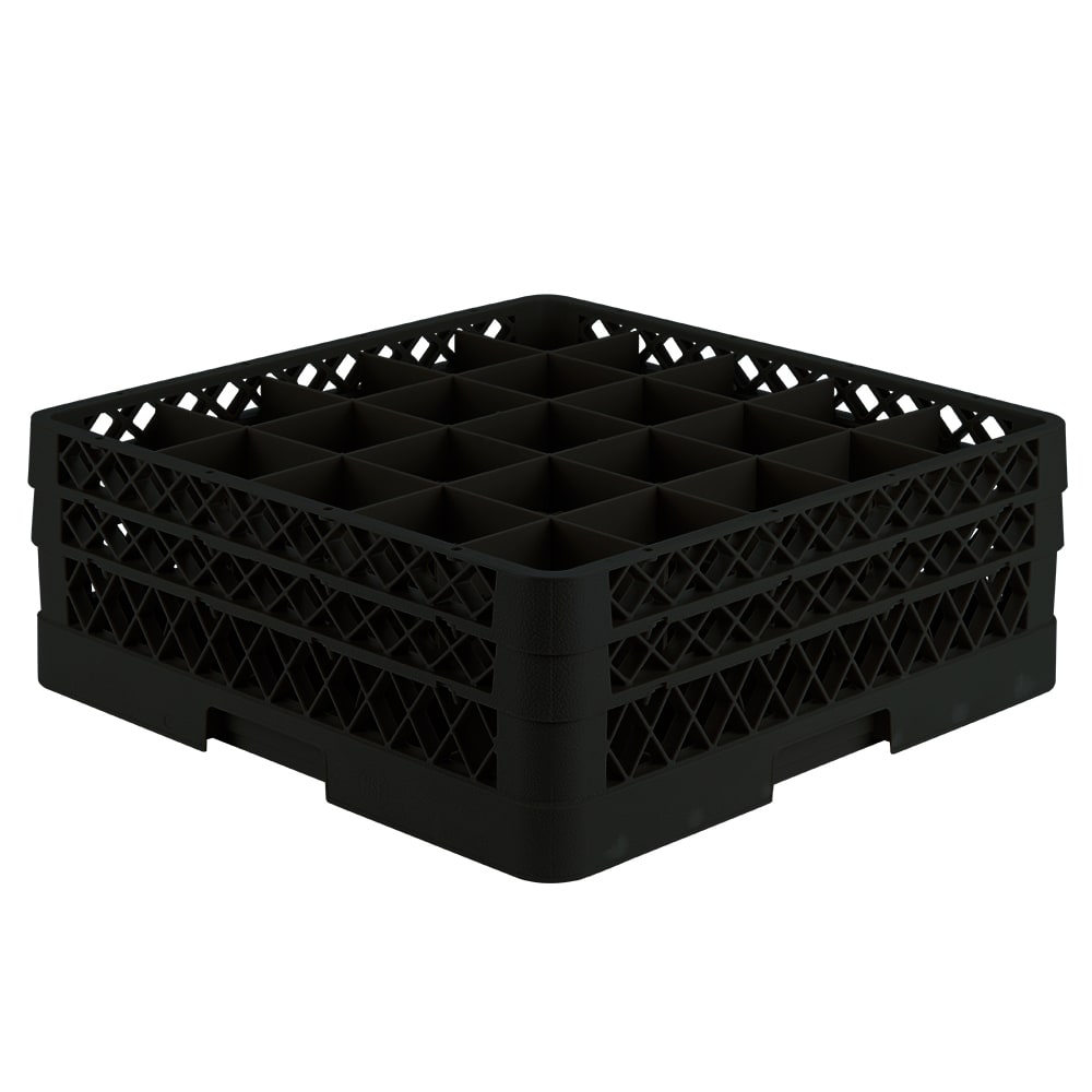 Vollrath TR6BB Rack-Master Glass Rack w/ (25) Compartments - (2) Extenders, Black