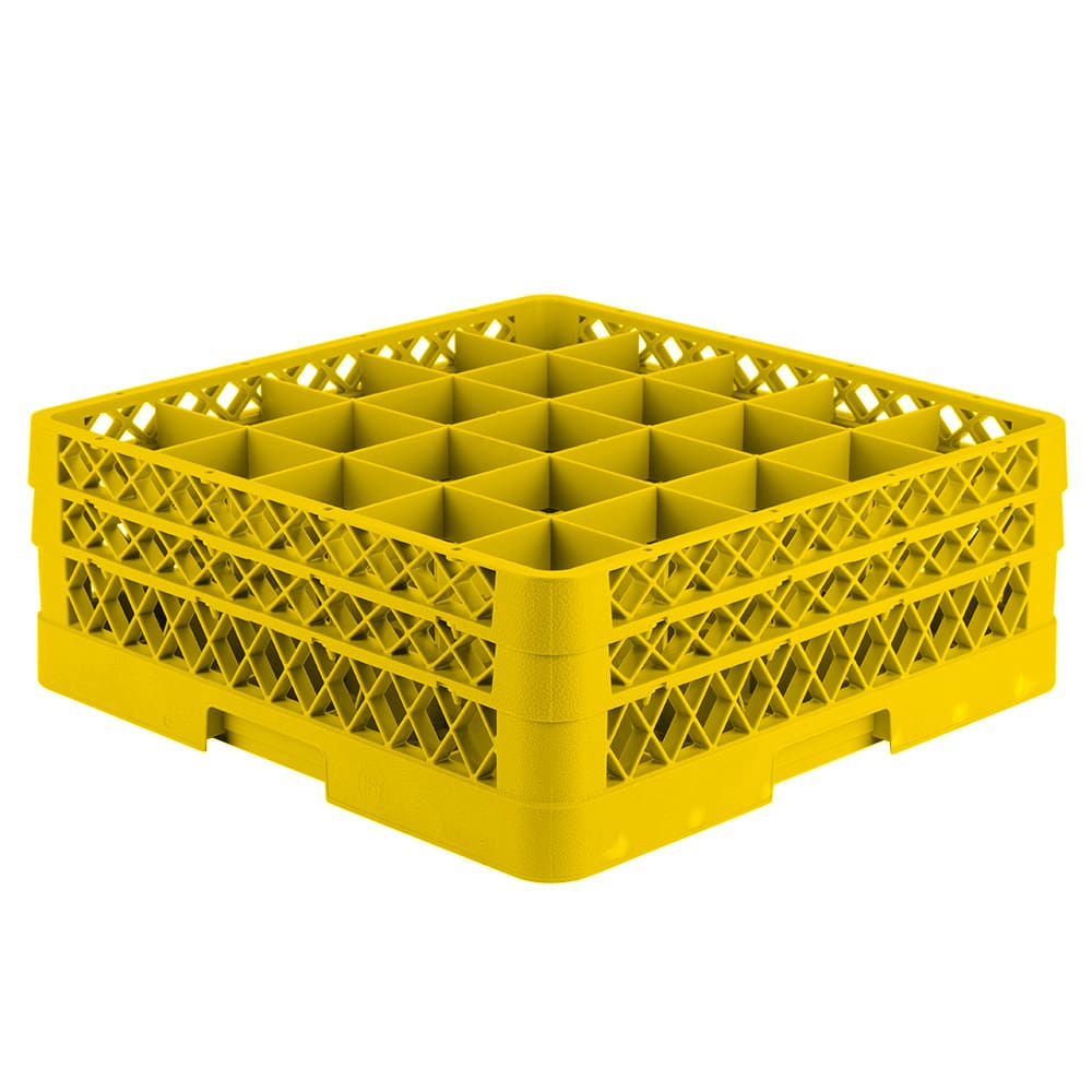Vollrath TR-6BB-08 Rack-Master Glass Rack w/ (25) Compartments - (2) Extenders, Yellow
