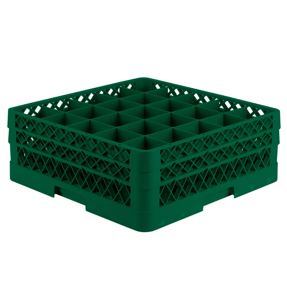 Vollrath TR6BB Rack-Master Glass Rack w/ (25) Compartments - (2) Extenders, Green