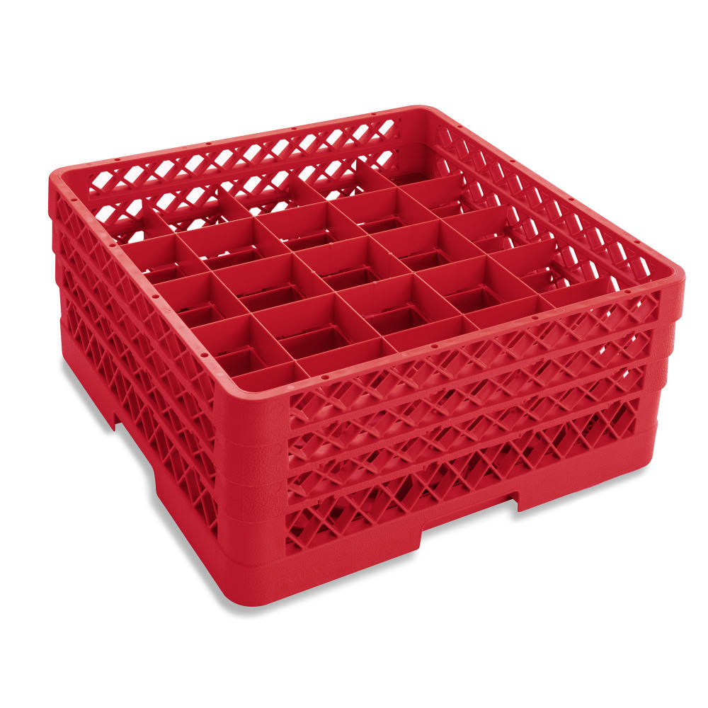 Vollrath TR6BBA Rack-Master Glass Rack w/ (25) Compartments - (3) Extenders, Red