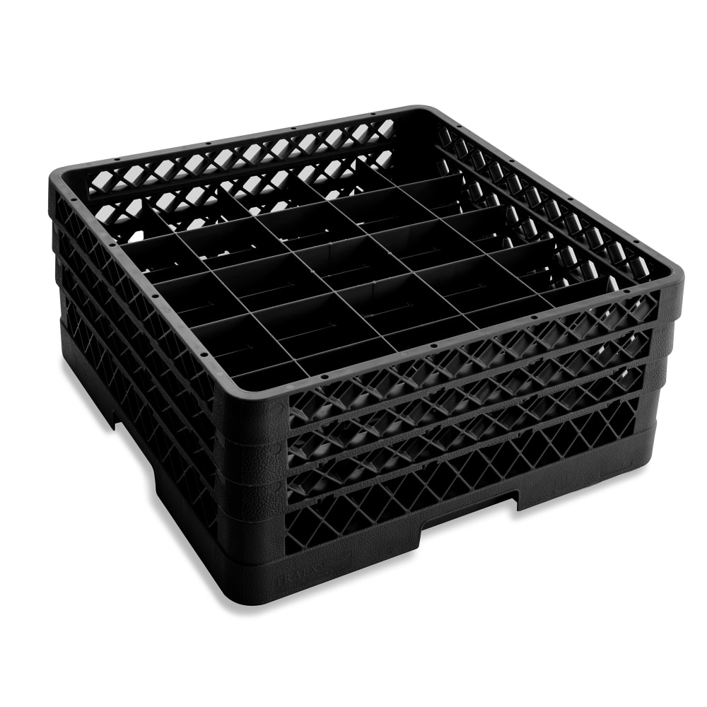 Vollrath TR6BBA Rack-Master Glass Rack w/ (25) Compartments - (3) Extenders, Black