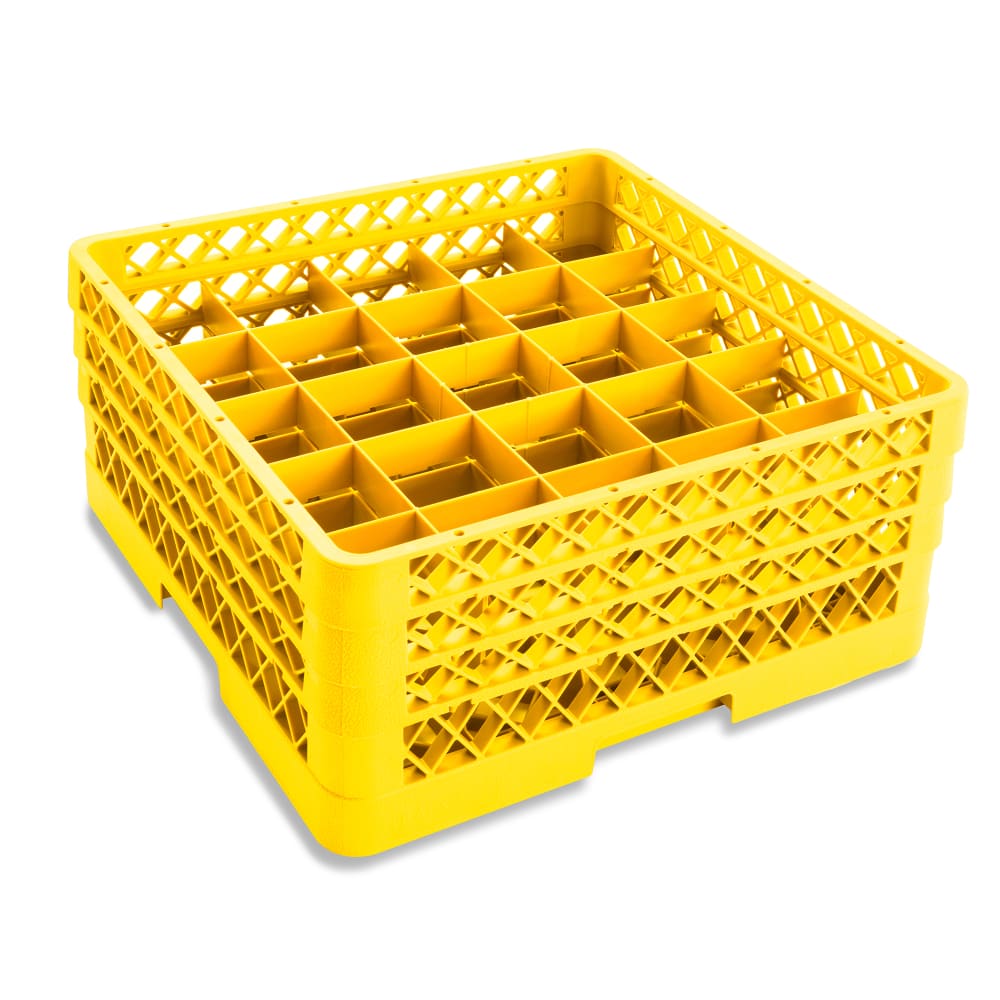 Vollrath TR6BBA Rack-Master Glass Rack w/ (25) Compartments - (3) Extenders, Yellow