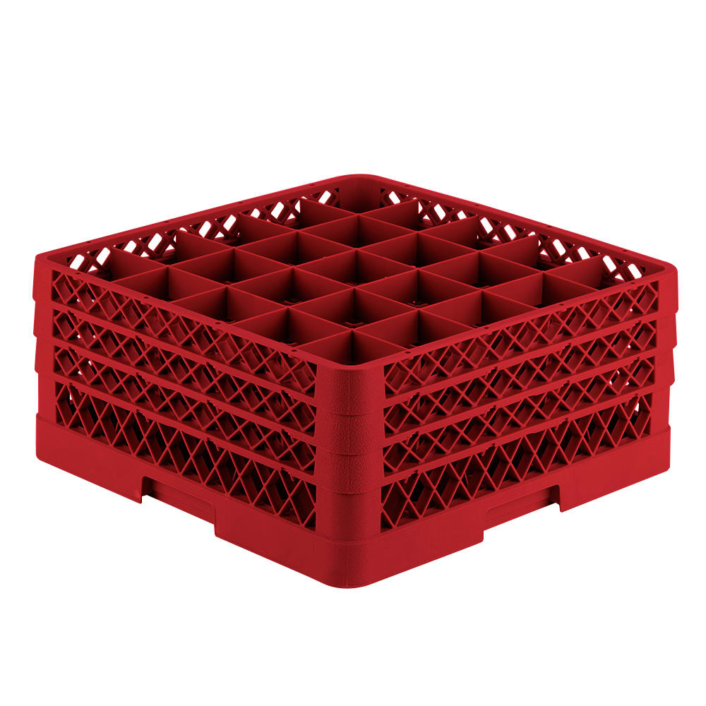 Vollrath TR6BBB Rack-Master Glass Rack w/ (25) Compartments - (3) Extenders, Red