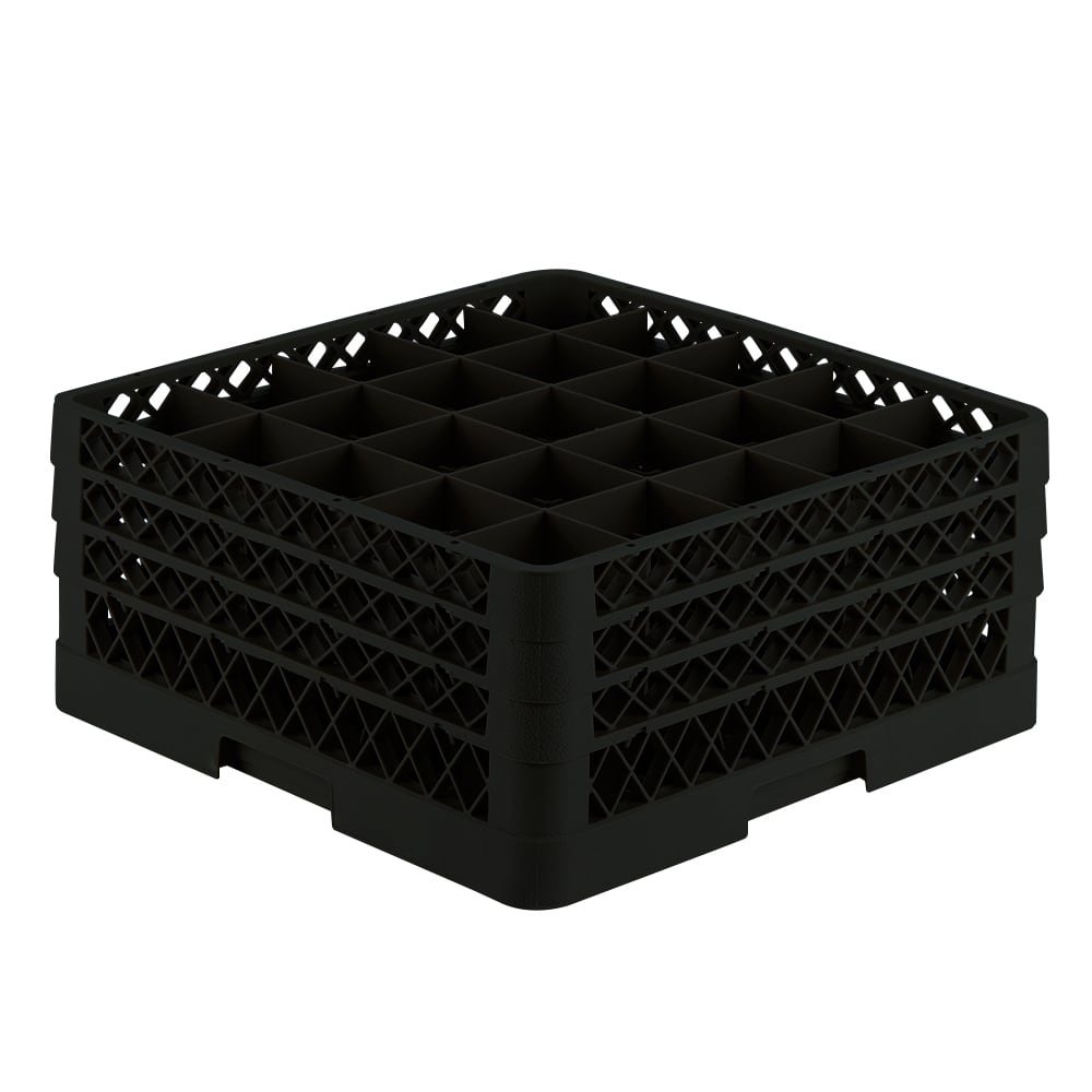 Vollrath TR6BBB Rack-Master Glass Rack w/ (25) Compartments - (3) Extenders, Black