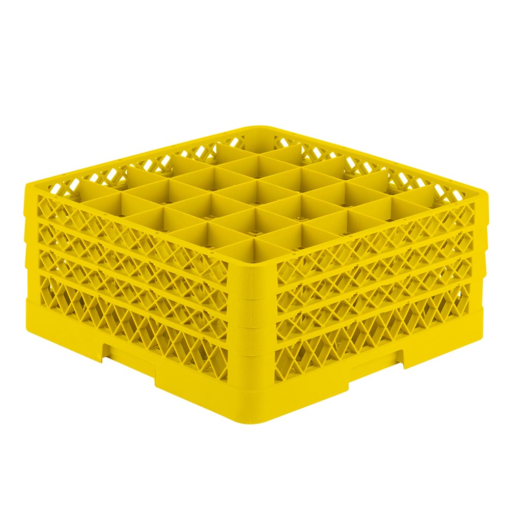 Vollrath TR6BBB Rack-Master Glass Rack w/ (25) Compartments - (3) Extenders, Yellow