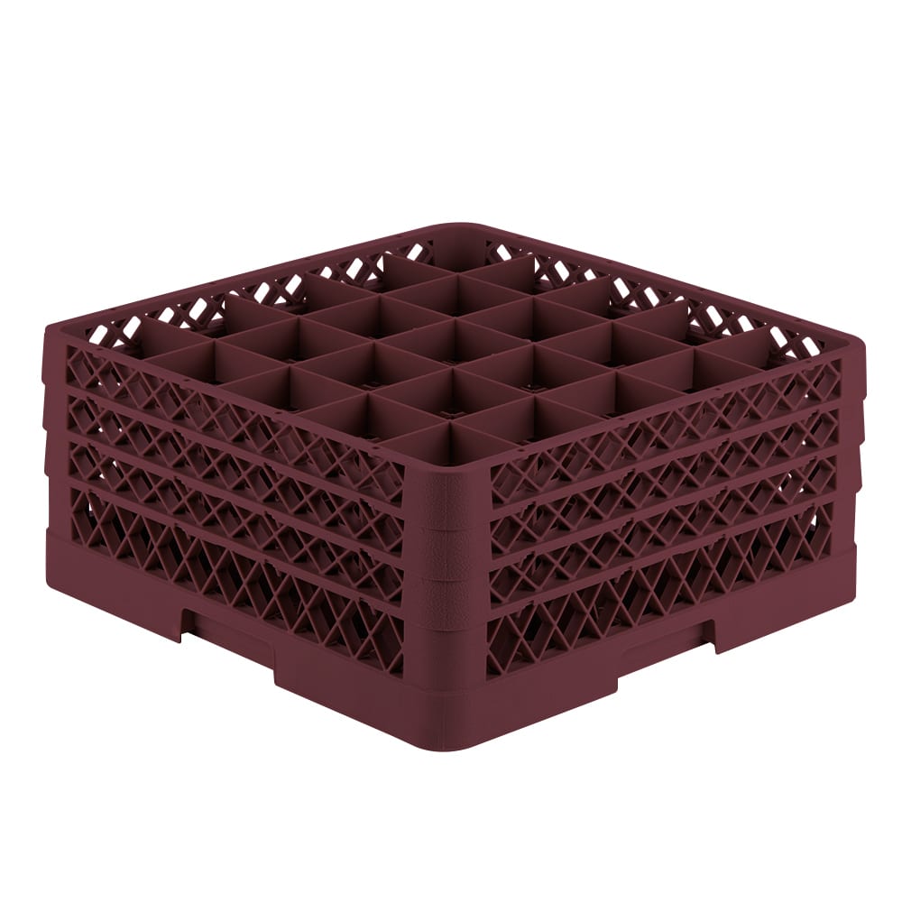 Vollrath TR6BBB Rack-Master Glass Rack w/ (25) Compartments - (3) Extenders, Burgundy