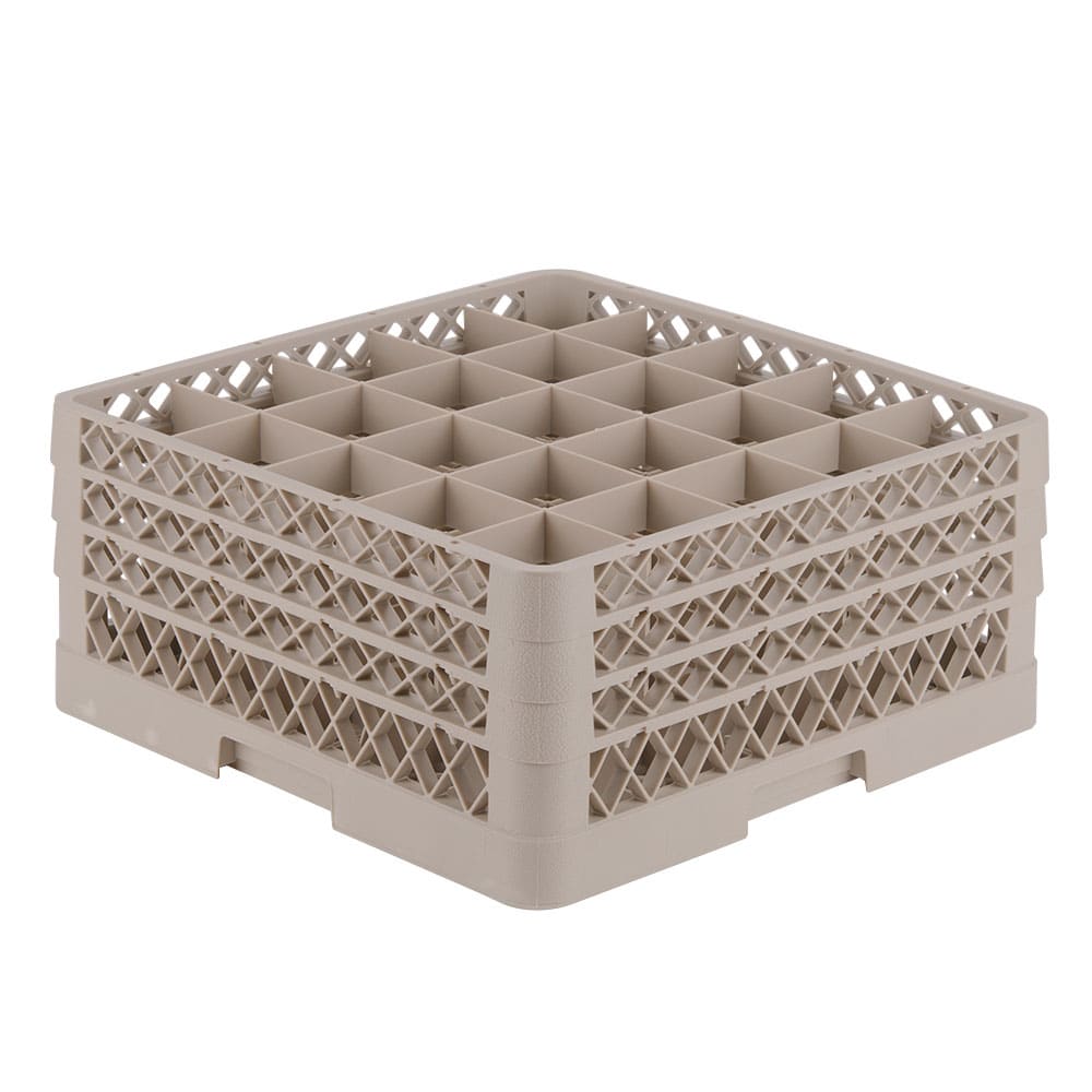 Vollrath TR6BBB Rack-Master Glass Rack w/ (25) Compartments - (3) Extenders, Beige