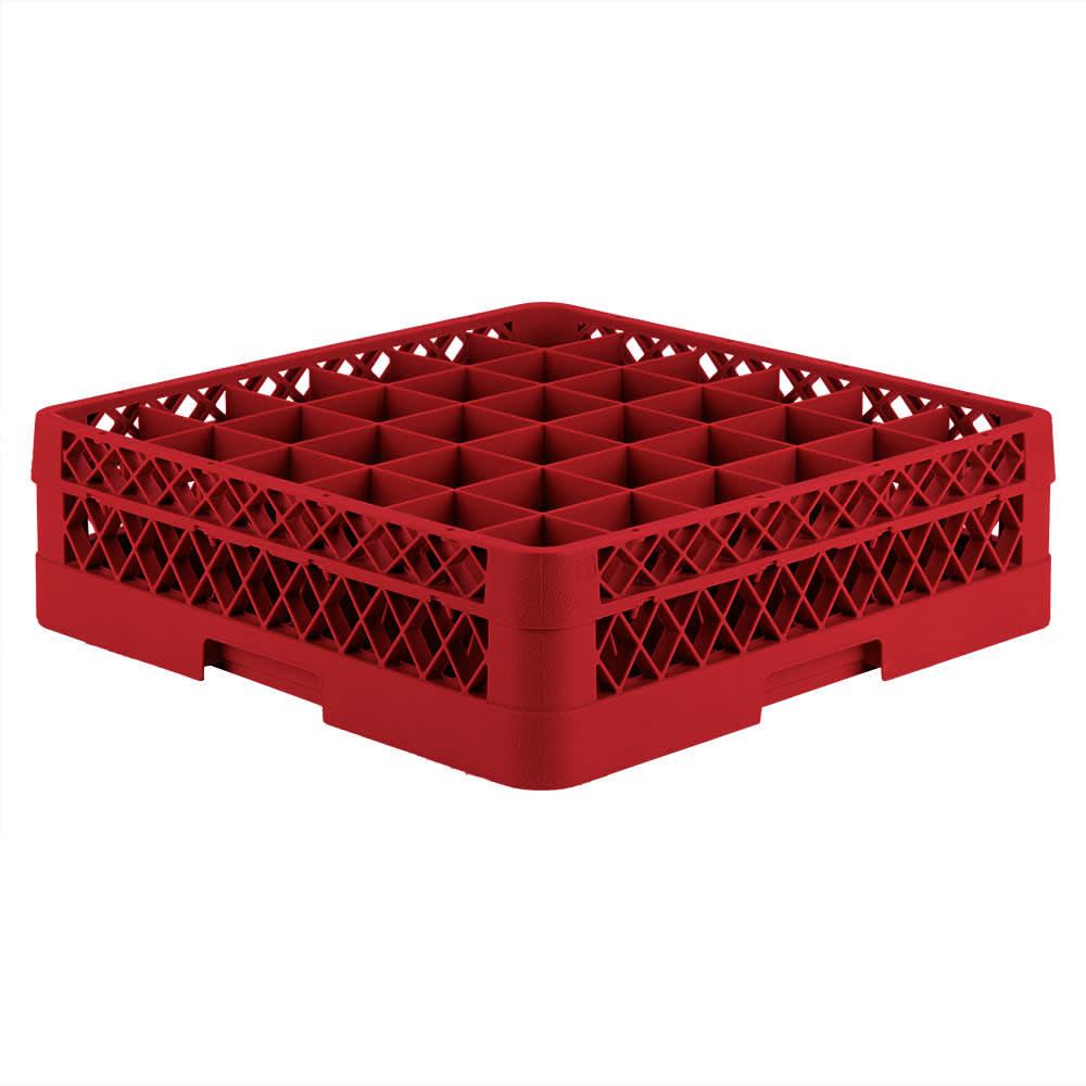 Vollrath TR7C Rack-Master Glass Rack w/ (36) Compartments - (1) Extender, Red