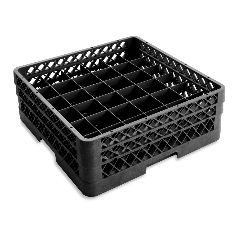 Vollrath TR7CA Rack-Master Glass Rack w/ (36) Compartments - (2) Extenders, Black