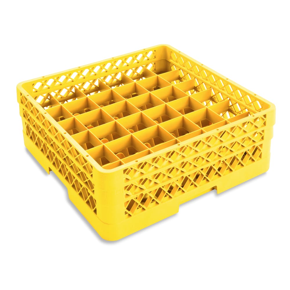 Vollrath TR7CA Rack-Master Glass Rack w/ (36) Compartments - (2) Extenders, Yellow