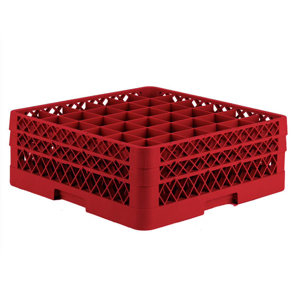 Vollrath TR7CC Rack-Master Glass Rack w/ (36) Compartments - (2) Extenders, Red