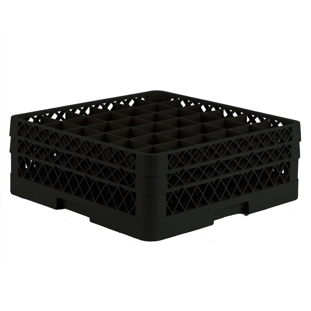 Vollrath TR7CC Rack-Master Glass Rack w/ (36) Compartments - (2) Extenders, Black