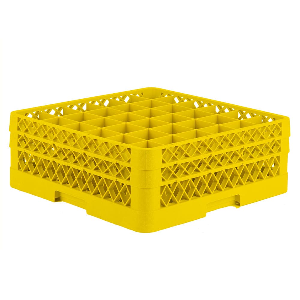 Vollrath TR7CC Rack-Master Glass Rack w/ (36) Compartments - (2) Extenders, Yellow