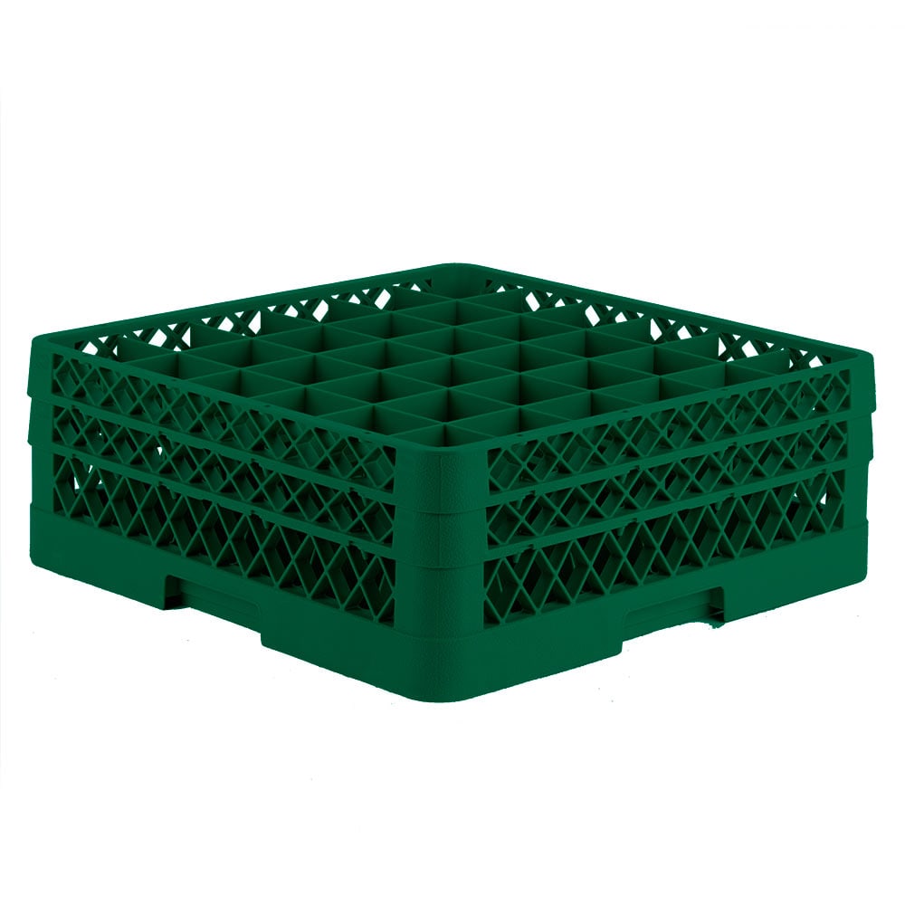 Vollrath TR7CC Rack-Master Glass Rack w/ (36) Compartments - (2) Extenders, Green