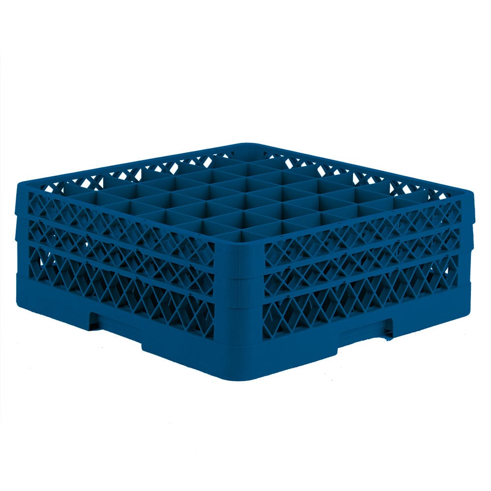 Vollrath TR7CC Rack-Master Glass Rack w/ (36) Compartments - (2) Extenders, Royal Blue