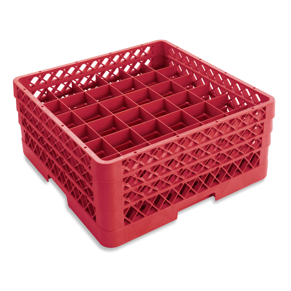 Vollrath TR7CCA Rack-Master Glass Rack w/ (36) Compartments - (3) Extenders, Red