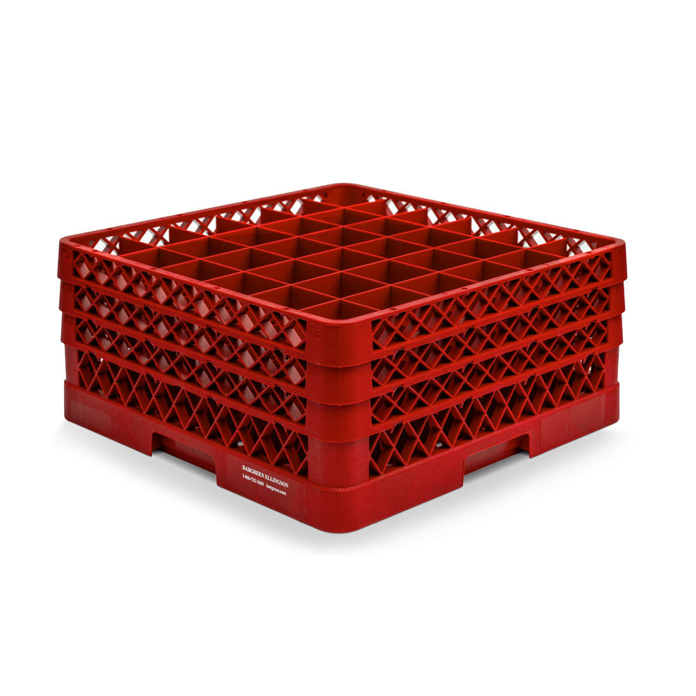Vollrath TR7CCC Rack-Master Glass Rack w/ (36) Compartments - (3) Extenders, Red