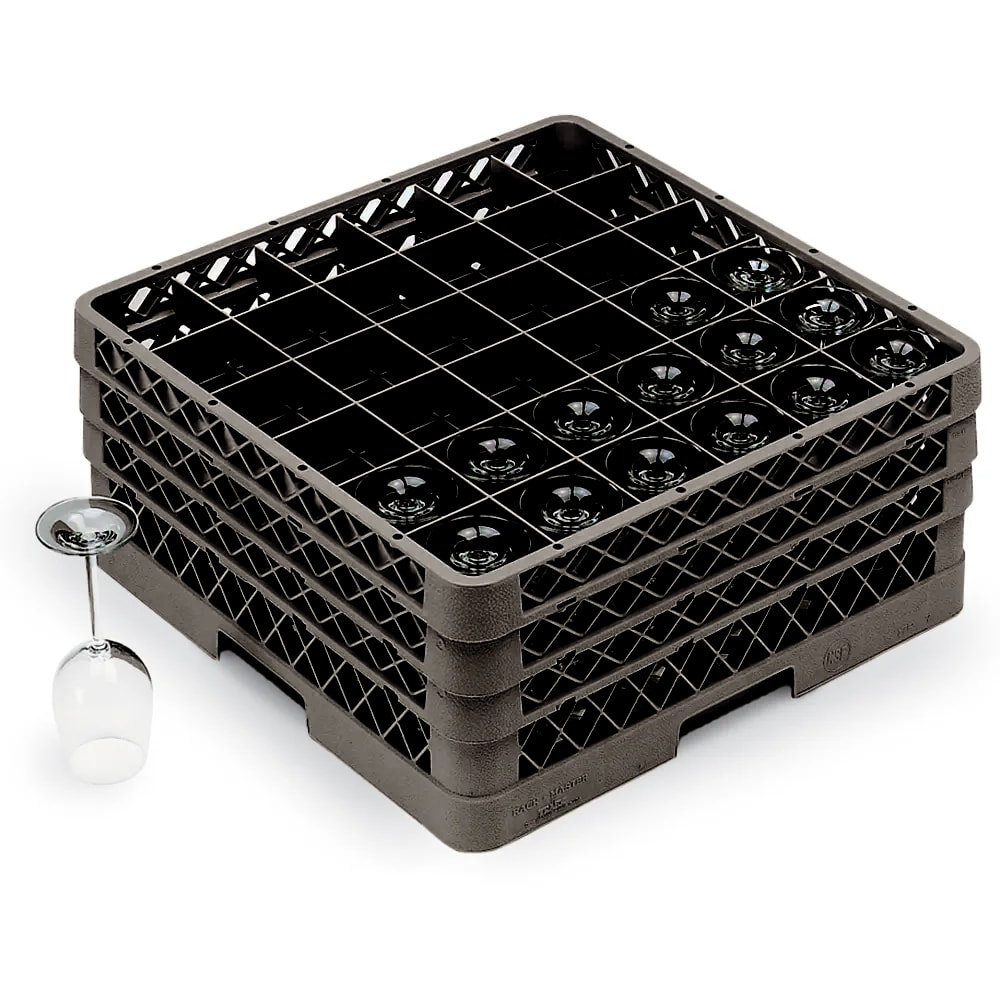 Vollrath TR7CCC Rack-Master Glass Rack w/ (36) Compartments - (3) Extenders, Black