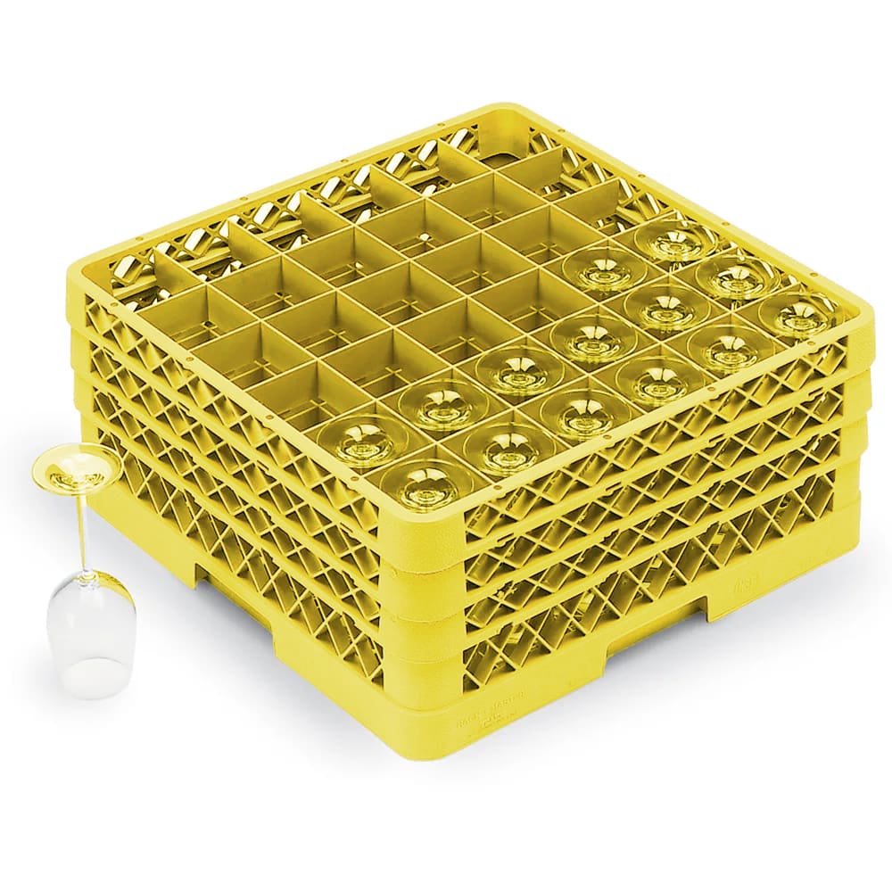 Vollrath TR7CCC Rack-Master Glass Rack w/ (36) Compartments - (3) Extenders, Yellow