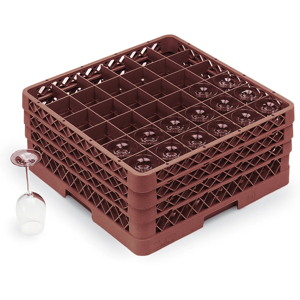 Vollrath TR7CCC Rack-Master Glass Rack w/ (36) Compartments - (3) Extenders, Burgundy