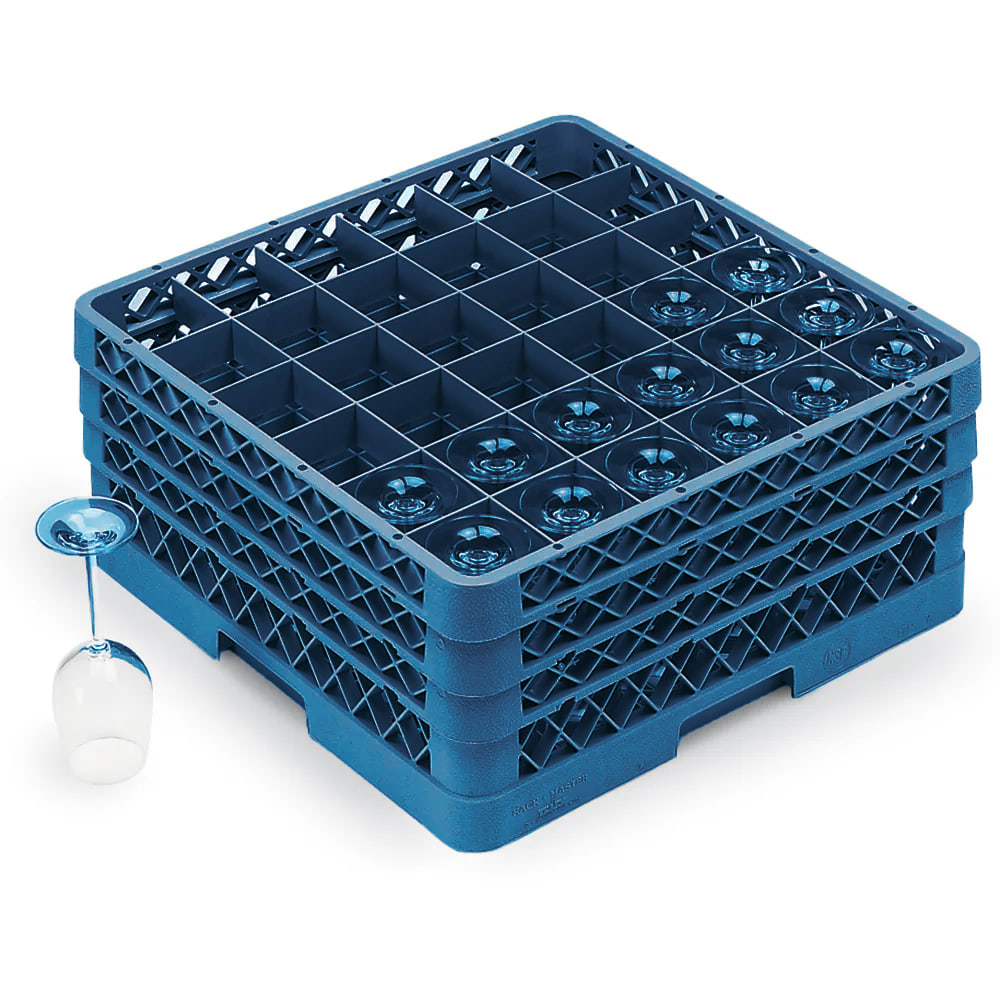 Vollrath TR7CCC Rack-Master Glass Rack w/ (36) Compartments - (3) Extenders, Royal Blue