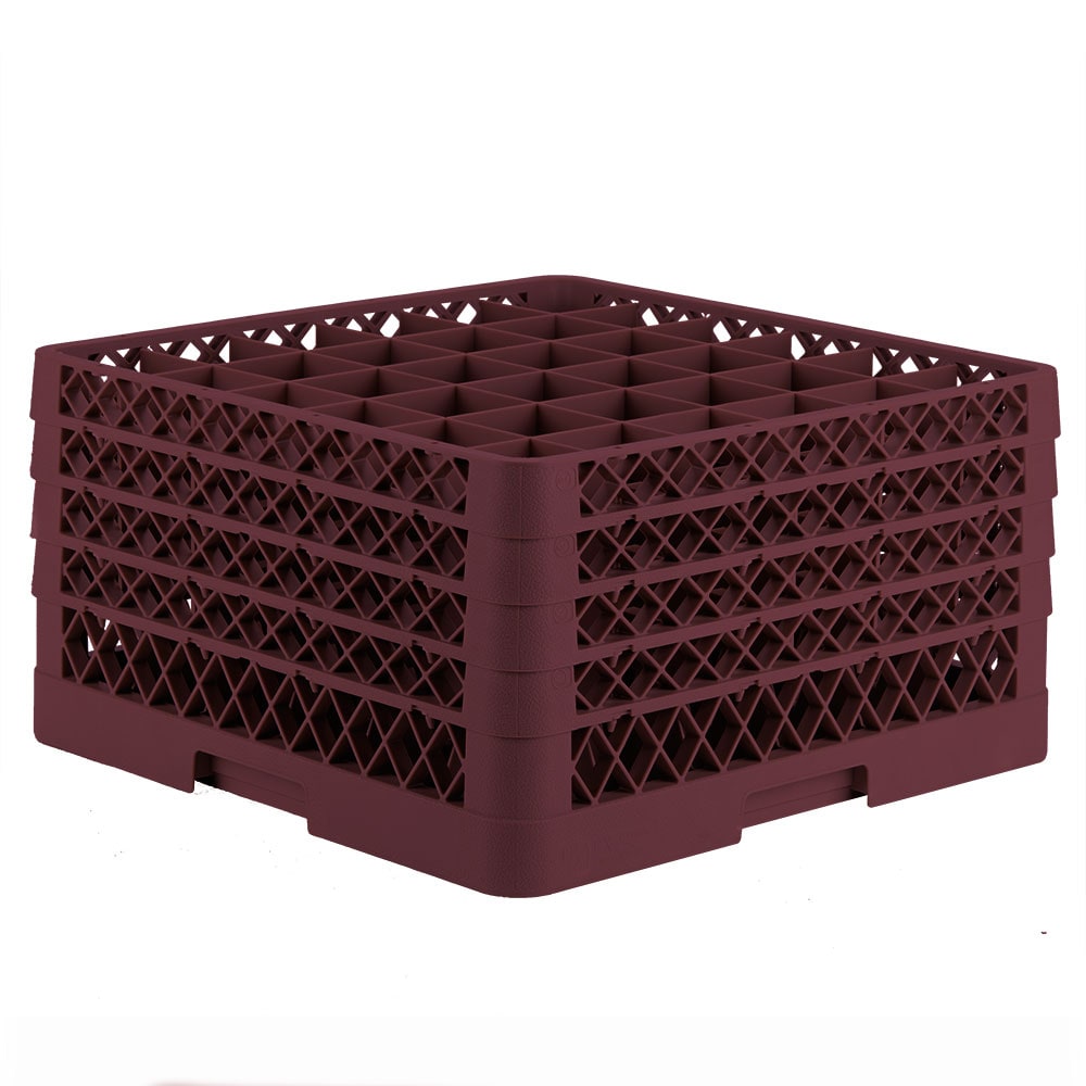 Vollrath TR7CCCC Rack-Master Glass Rack w/ (36) Compartments - (4) Extenders, Burgundy