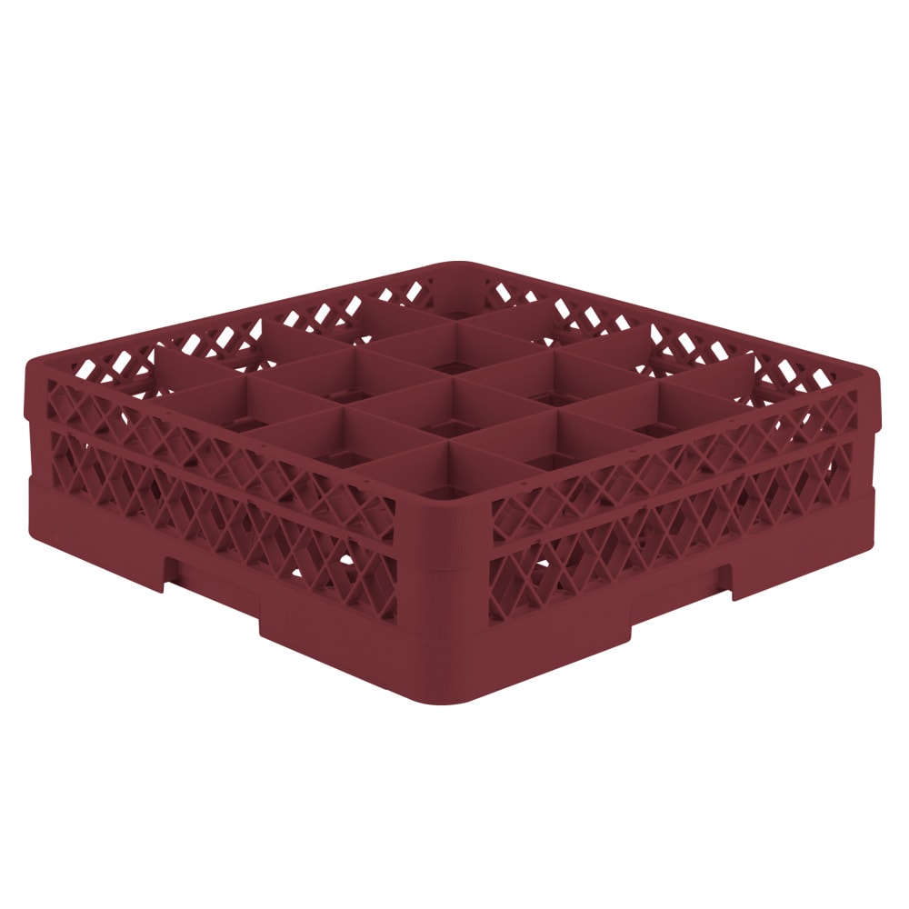 Vollrath TR8D Rack-Master Glass Rack w/ (16) Compartments - (1) Extender, Burgundy