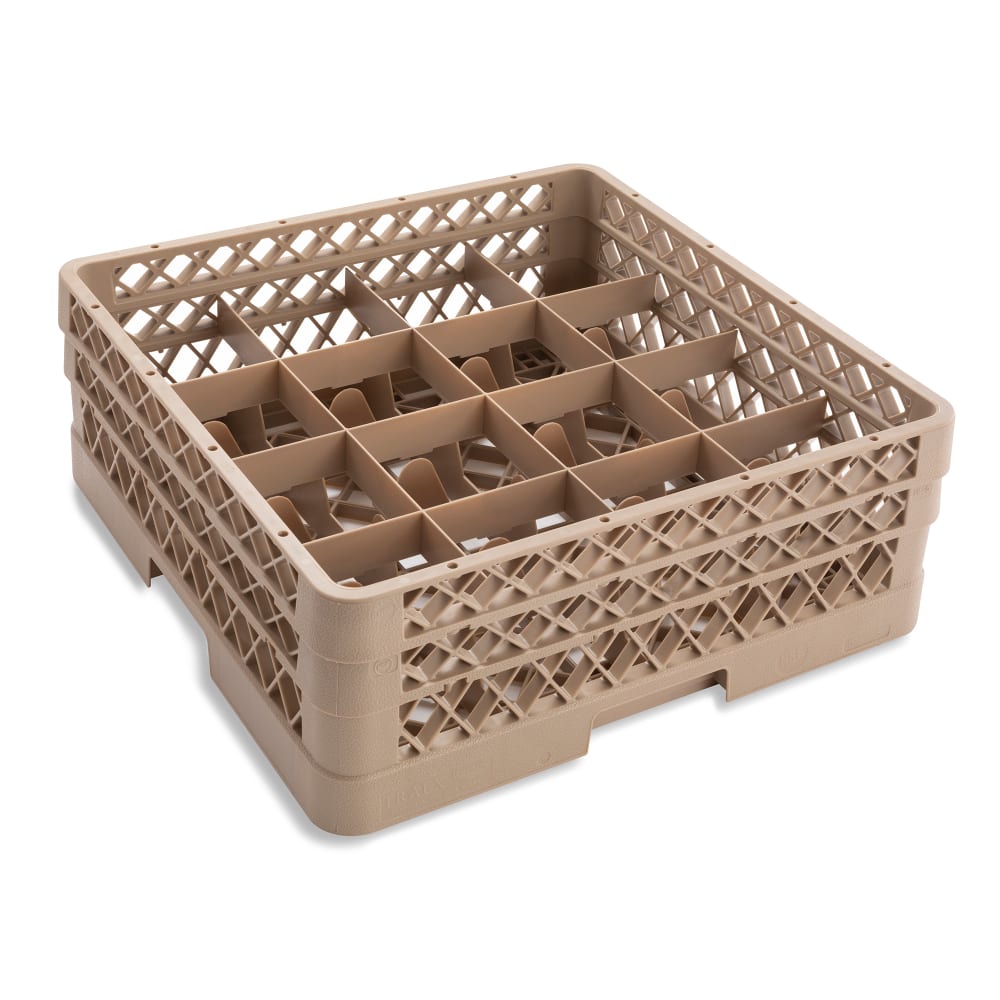 Vollrath TR8DA Traex® Glass Rack w/ (16) Compartments - (2) Extenders, Beige