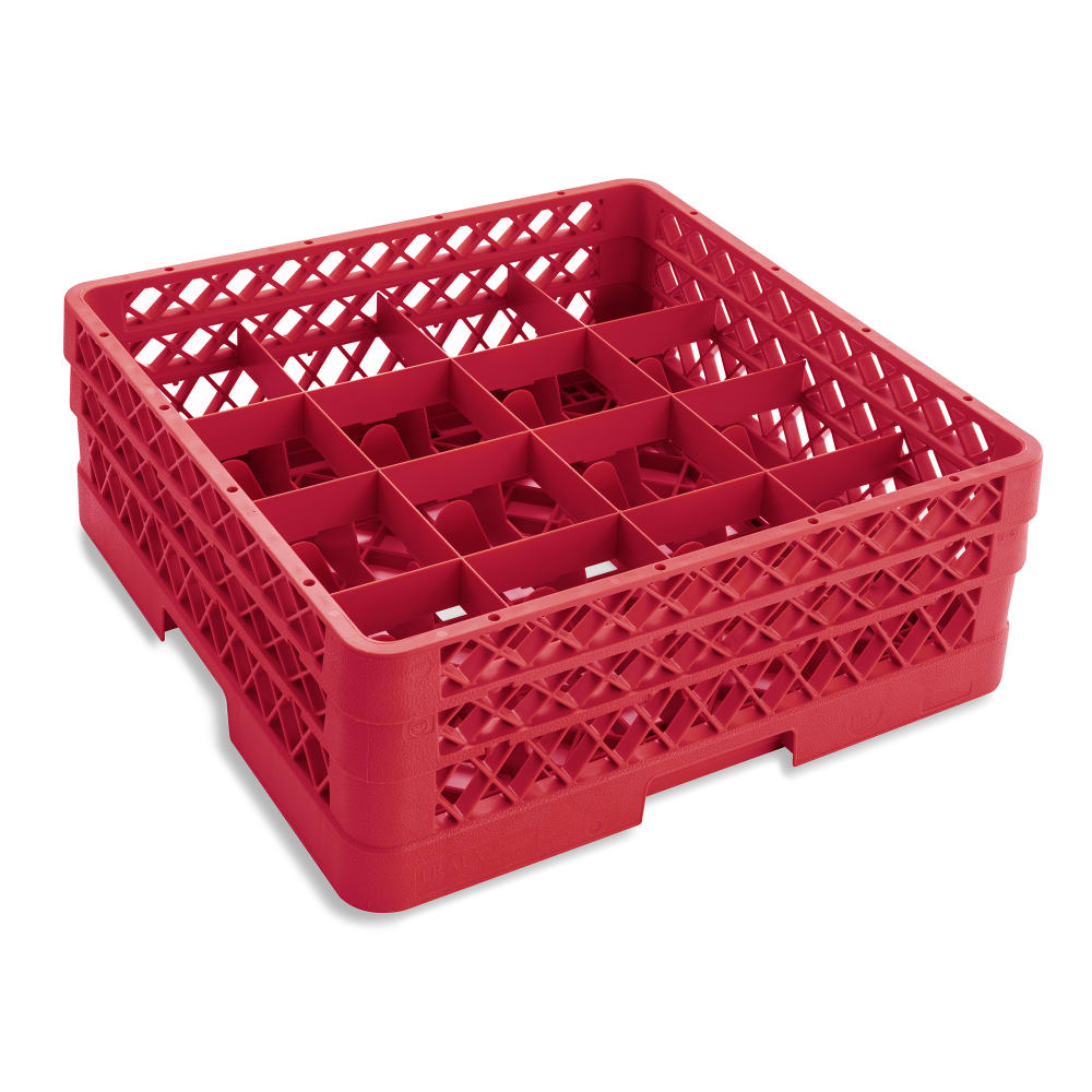 Vollrath TR8DA Rack-Master Glass Rack w/ (16) Compartments - (2) Extenders, Red