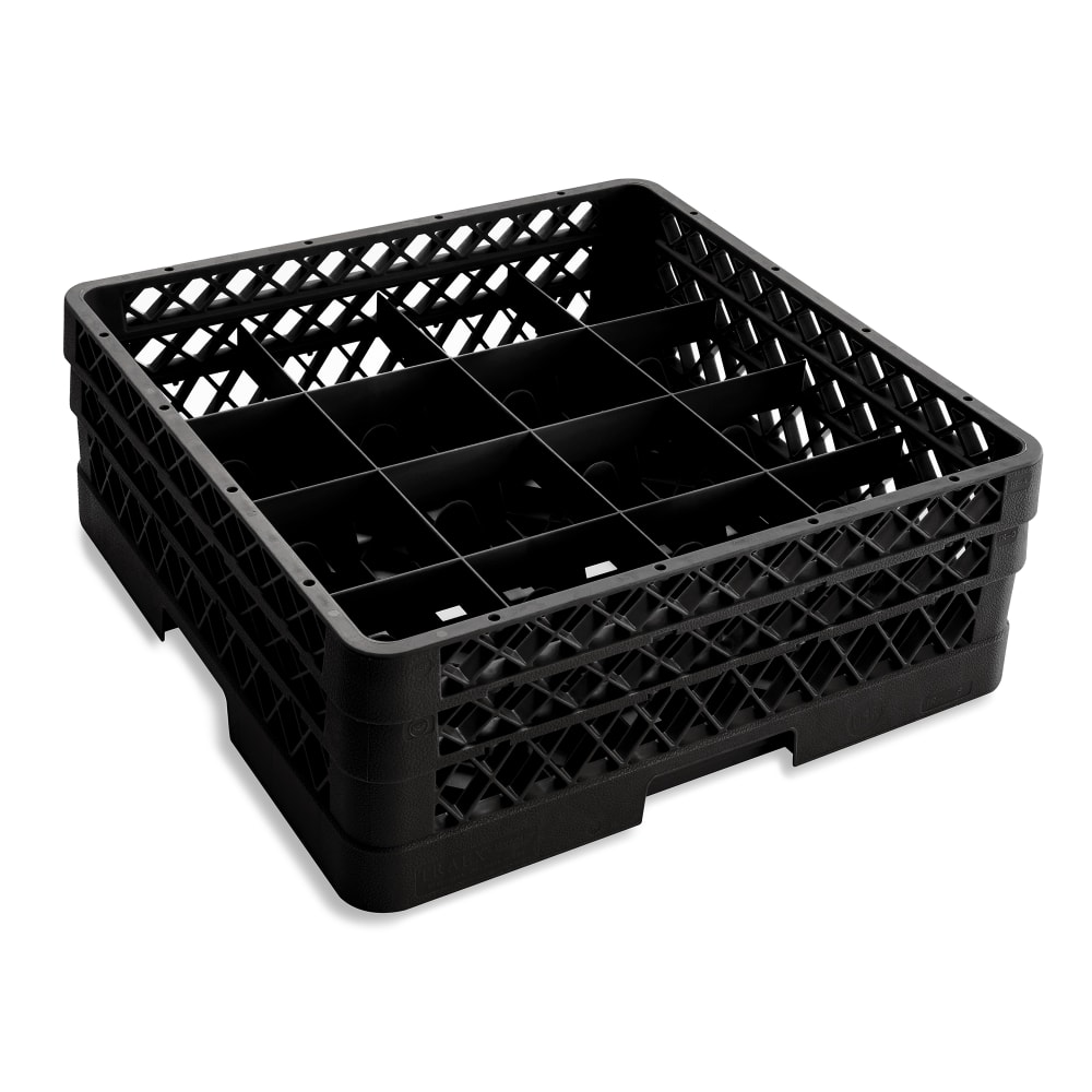 Vollrath TR8DA Rack-Master Glass Rack w/ (16) Compartments - (2) Extenders, Black